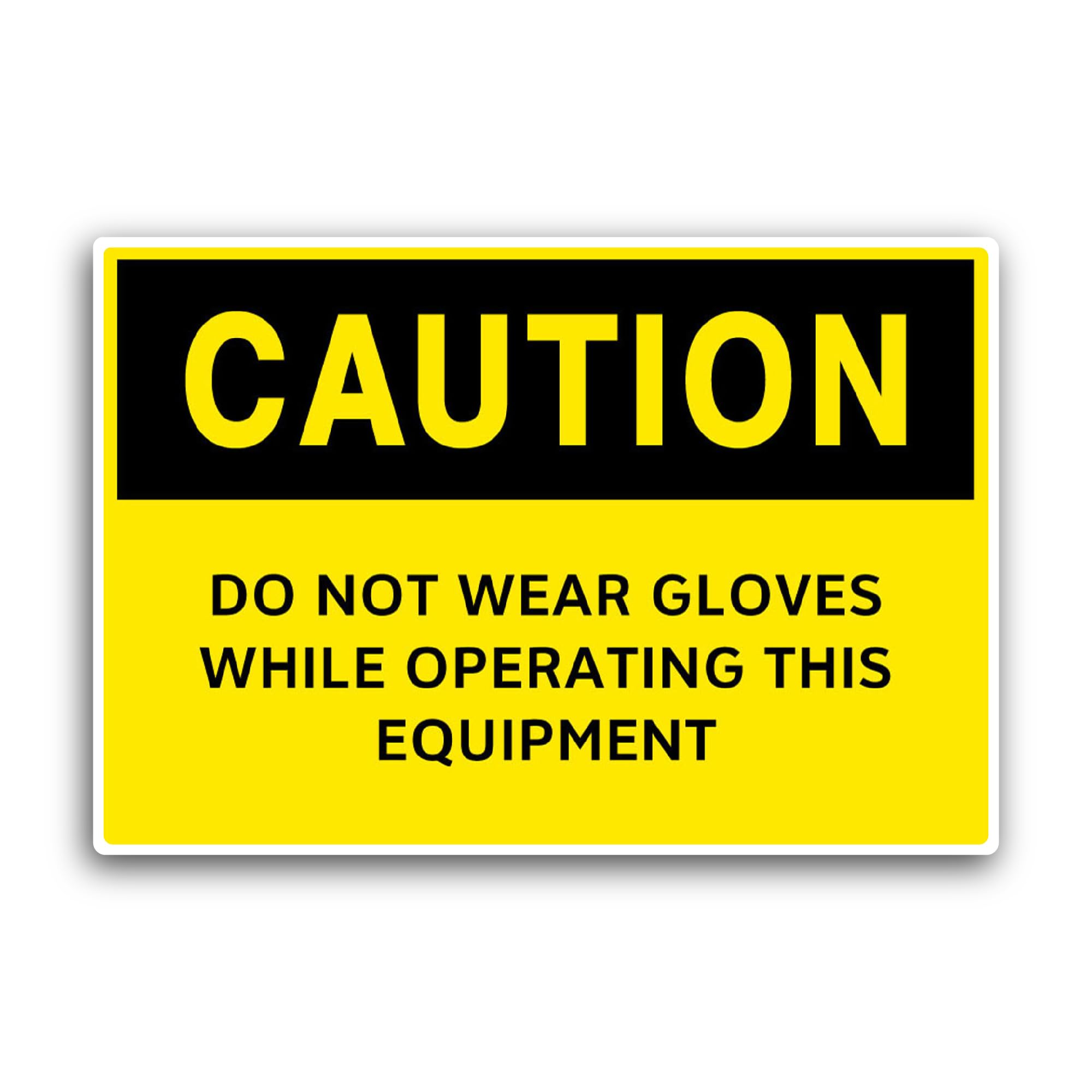 2 (Pieces) 3" and 5" Do Not Wear Gloves with Sticker, Waterproof Vinyl Decals for Many Purpose Like 