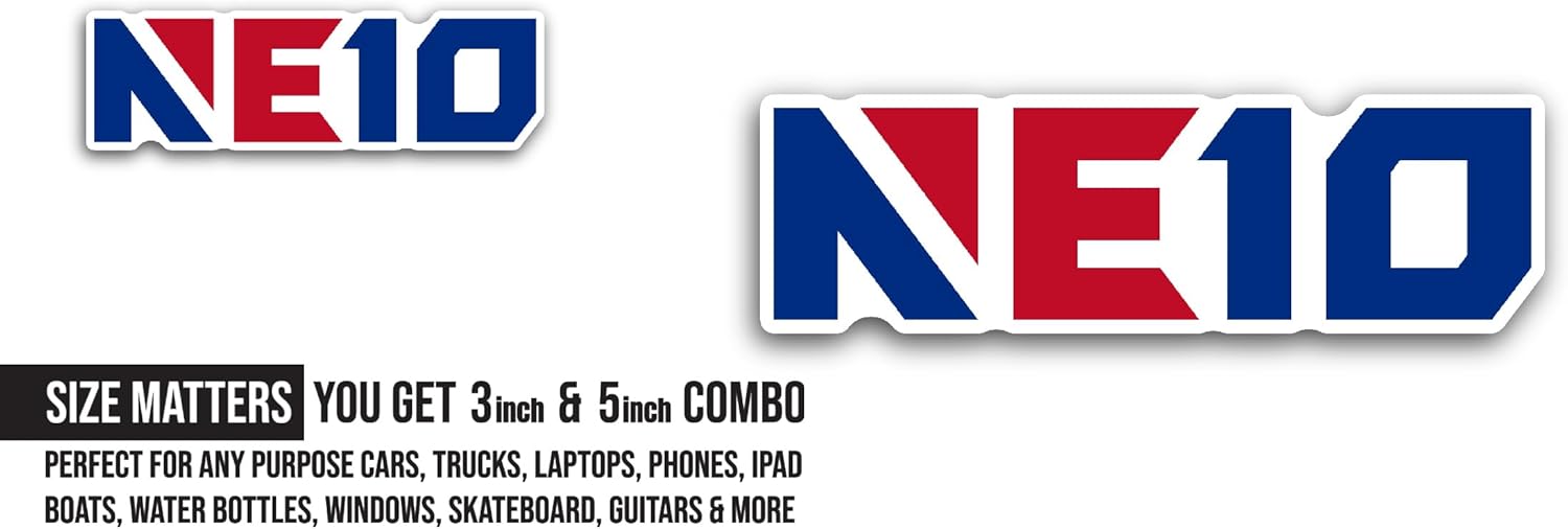 2 (Pieces) 3" and 5" N0rtheast-10 Sticker, Waterproof Vinyl Decals for Many Purpose Like Cars, Trucks, Laptops, Phones, Windows and More