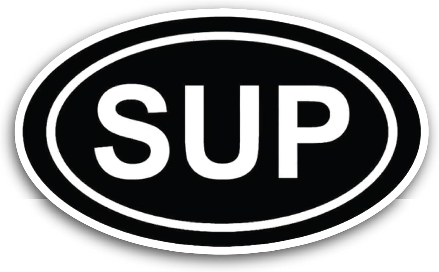 2 (Pieces) 3" and 5" Sup Sticker, Waterproof Vinyl Decals for Many Purpose Like Cars, Trucks, Laptops, Phones, Windows and More