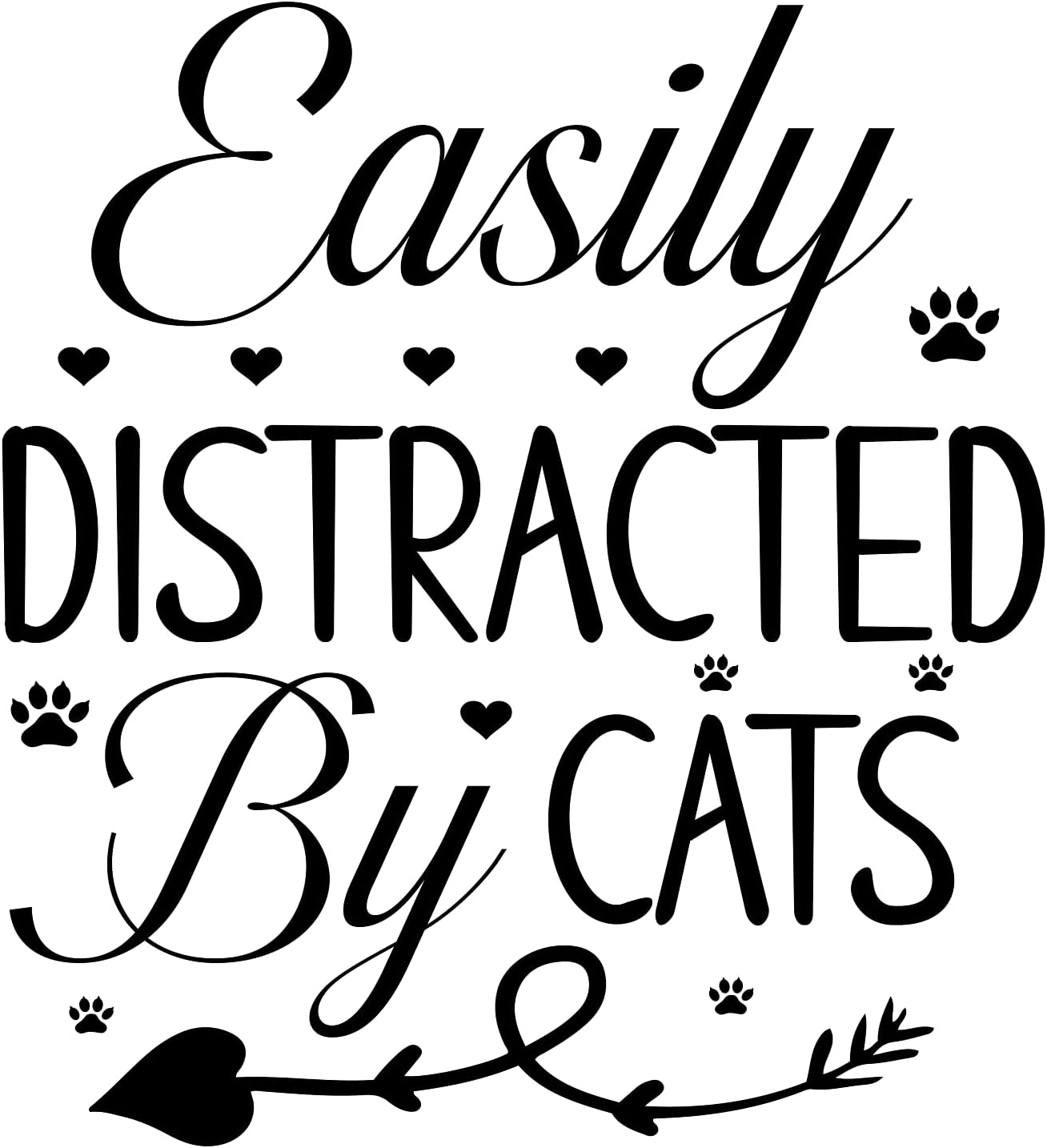 Inspirational Quote "Easily Distracted By Cats Great Sticker" Motivational Sticker Vinyl Decal Motivation Stickers- 5" Vinyl Sticker Waterproof