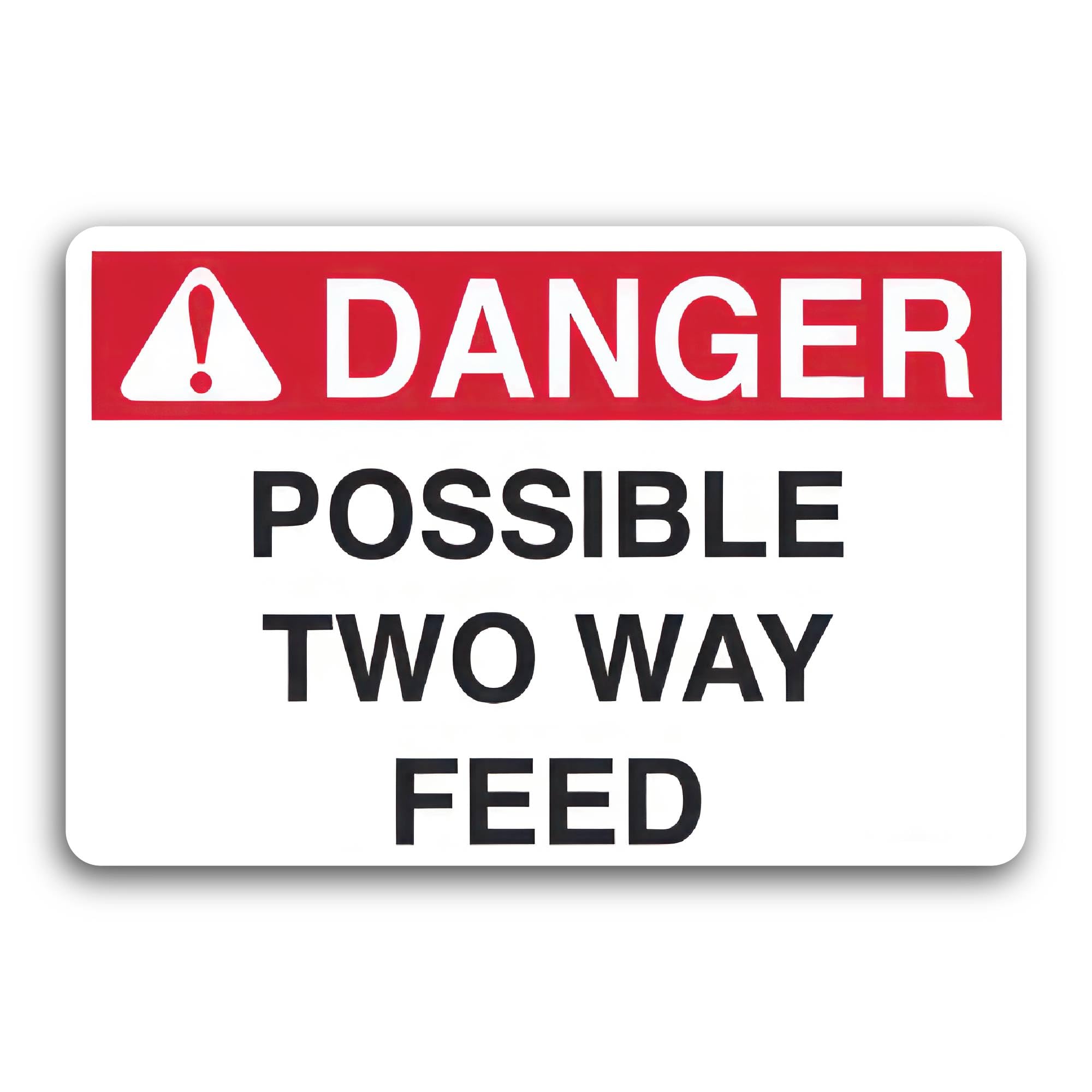 2 (Pieces) 3" and 5" Danger Possible Two Way Feed Decal Sticker, Waterproof Vinyl Decals for Many Pu