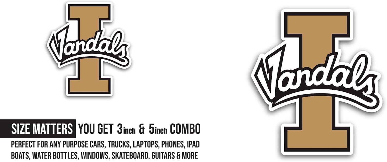 2 (Pieces) 3" and 5" V@ndals Sticker, Waterproof Vinyl Decals for Many Purpose Like Cars, Trucks, Laptops, Phones, Windows and More