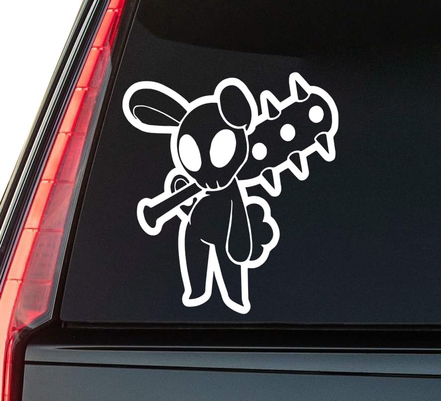Skull Bunny Window Vinyl Decal Sticker 6" (White), Waterproof Vinyl Decals for Many Purpose Like Cars, Trucks, Laptops, Phones, Windows and More
