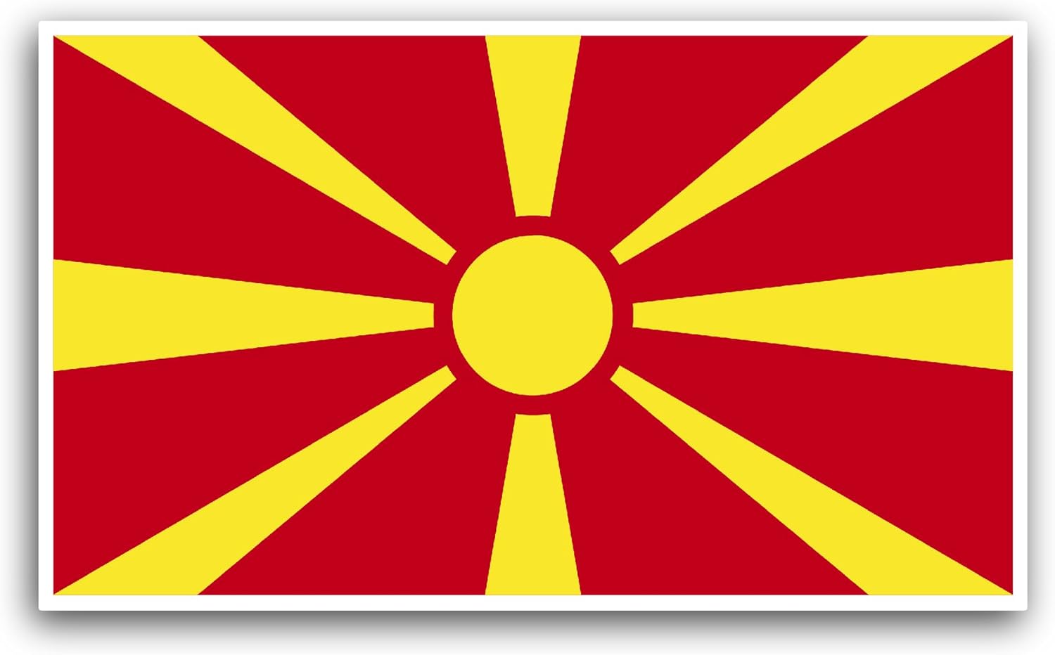 2 (Pieces) 3" and 5" Macedonia Flag Sticker, Waterproof Vinyl Decals for Many Purpose Like Cars, Trucks, Laptops, Phones, Windows and More