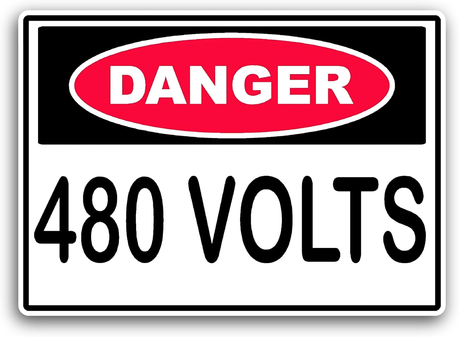 2 (Pieces) 3" and 5" Danger 480 Volts Sticker, Waterproof Vinyl Decals for Many Purpose Like Cars, Trucks, Laptops, Phones, Windows and More