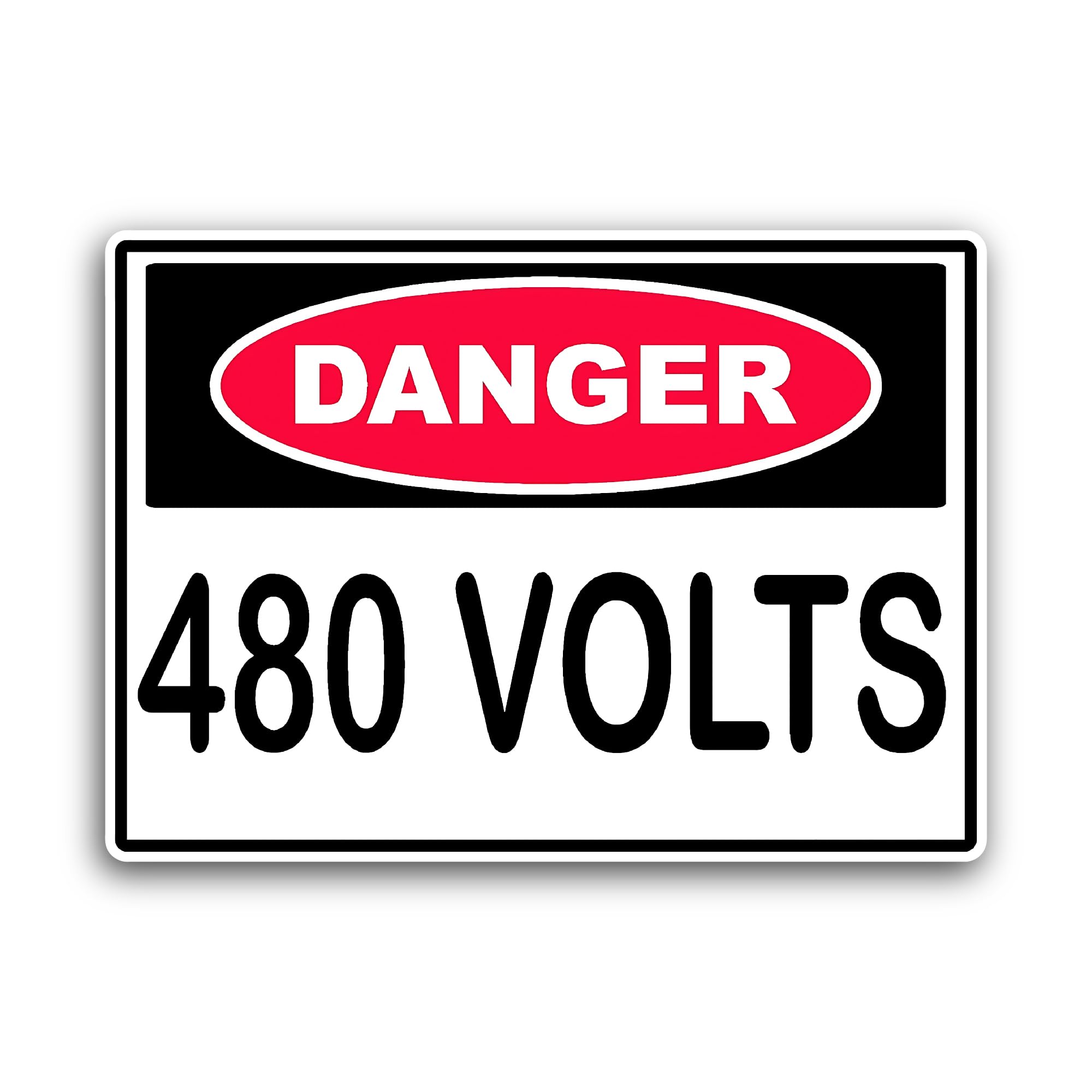 2 (Pieces) 3" and 5" Danger 480 Volts Sticker, Waterproof Vinyl Decals for Many Purpose Like Cars, T