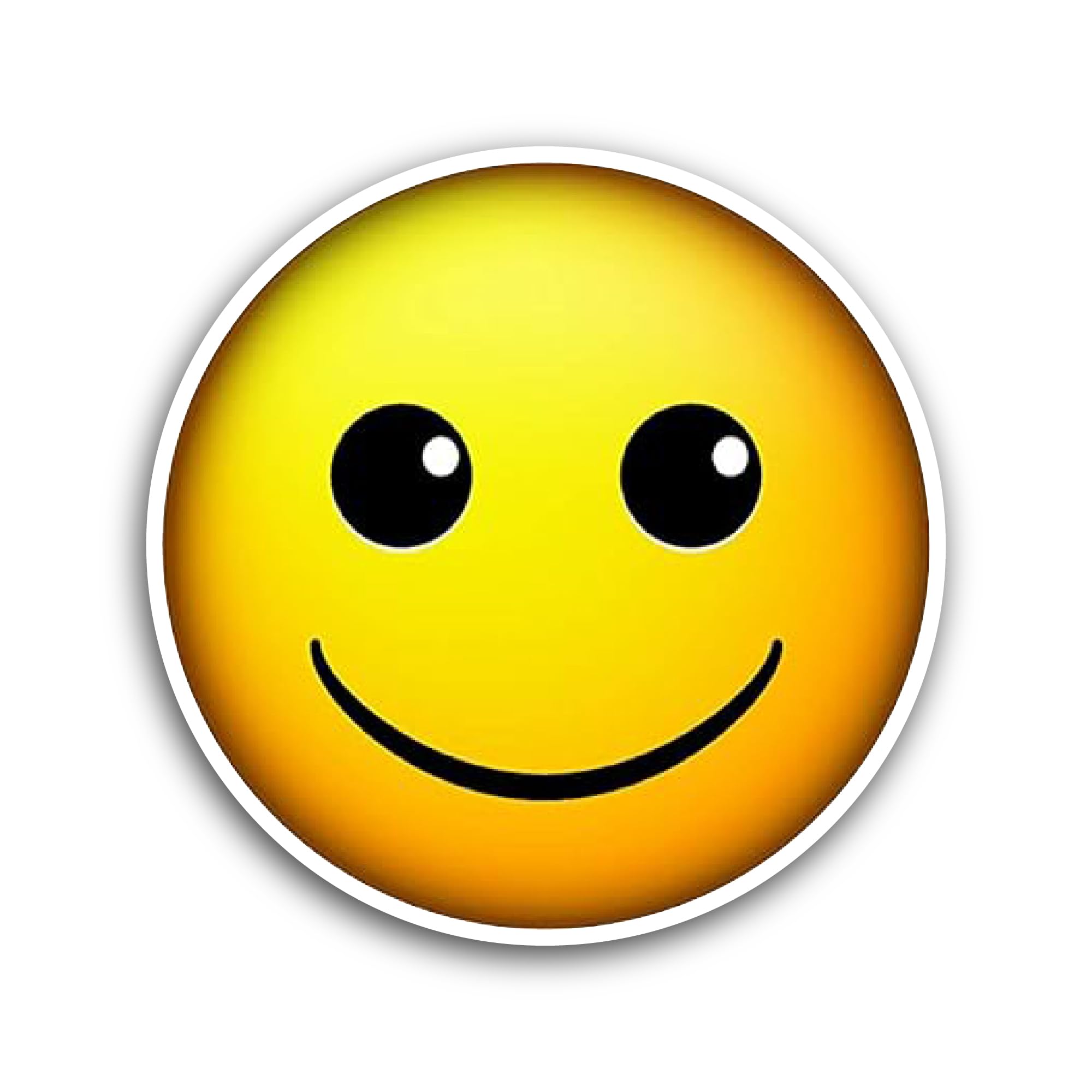 2 (Pieces) 3" and 5" Happy Smiley Face Text Sticker, Waterproof Vinyl Decals for Many Purpose Like C