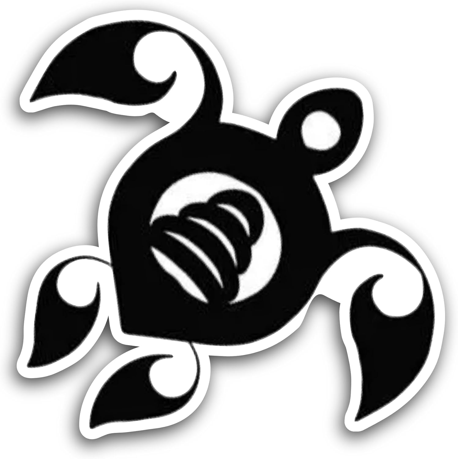 2 (Pieces) 3" and 5" Black Turtle Sticker, Waterproof Vinyl Decals for Many Purpose Like Cars, Trucks, Laptops, Phones, Windows and More