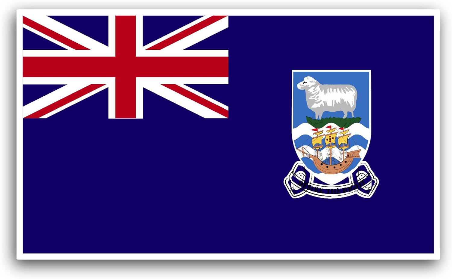 2 (Pieces) 3" and 5" Falkland Islands Flag Sticker, Waterproof Vinyl Decals for Many Purpose Like Cars, Trucks, Laptops, Phones, Windows and More