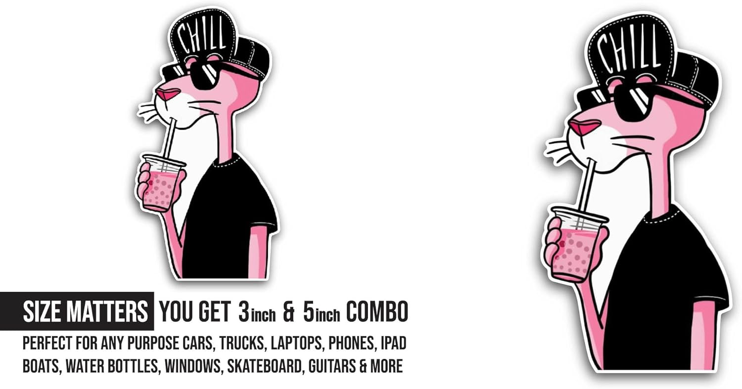 2 (Pieces) 3" and 5" Wearing Cap Sticker, Waterproof Vinyl Decals for Many Purpose Like Cars, Trucks, Laptops, Phones, Windows and More