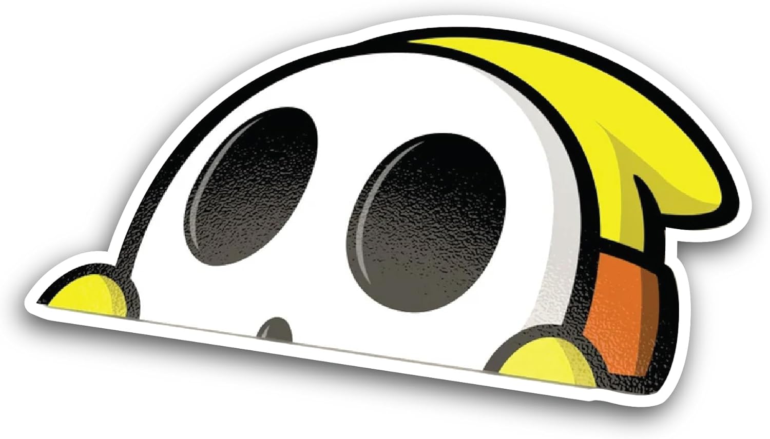 2 (Pieces) 3" and 5" Yellow Cartoon Character Peeking Sticker, Waterproof Vinyl Decals for Many Purpose Like Cars, Trucks, Laptops, Phones, Windows and More