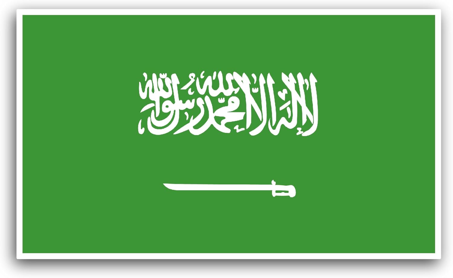 2 (Pieces) 3" and 5" Saudi Arabia Flag Sticker, Waterproof Vinyl Decals for Many Purpose Like Cars, Trucks, Laptops, Phones, Windows and More