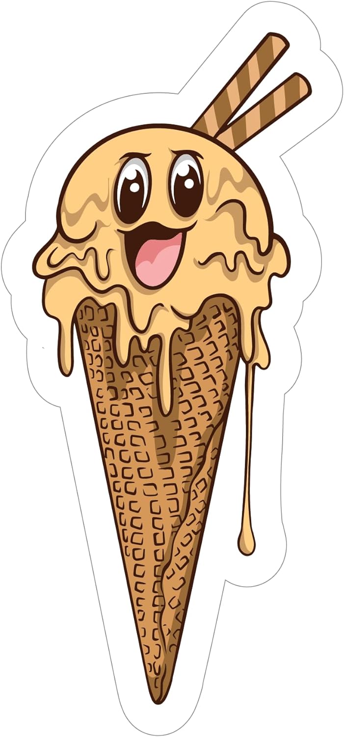 Inspirational Quote Cute Smily Icecream Motivational Sticker Vinyl Decal Motivation Stickers- 5" Vinyl Sticker Waterproof