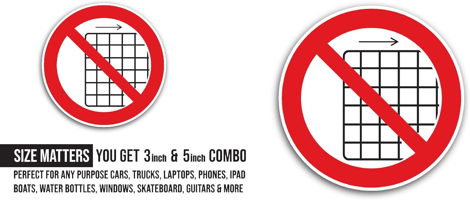 2 (Pieces) 3" and 5" Do Not Operate with Guard Removed Sticker, Waterproof Vinyl Decals for Many Purpose Like Cars, Trucks, Laptops, Phones, Windows and More