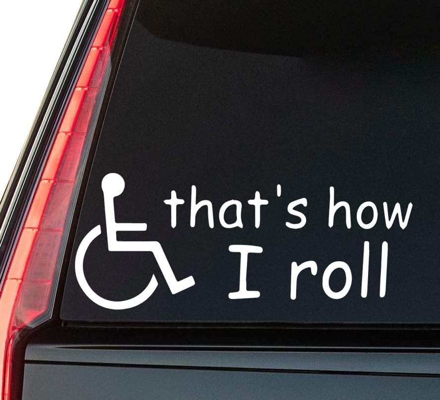 Wheelchair Window Vinyl Decal Sticker 6" (White), Waterproof Vinyl Decals for Many Purpose Like Cars, Trucks, Laptops, Phones, Windows and More