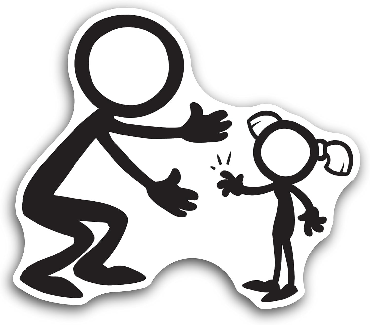 2 (Pieces) 3" and 5" Mother Hugging Kid Decal Sticker, Waterproof Vinyl Decals for Many Purpose Like Cars, Trucks, Laptops, Phones, Windows and More