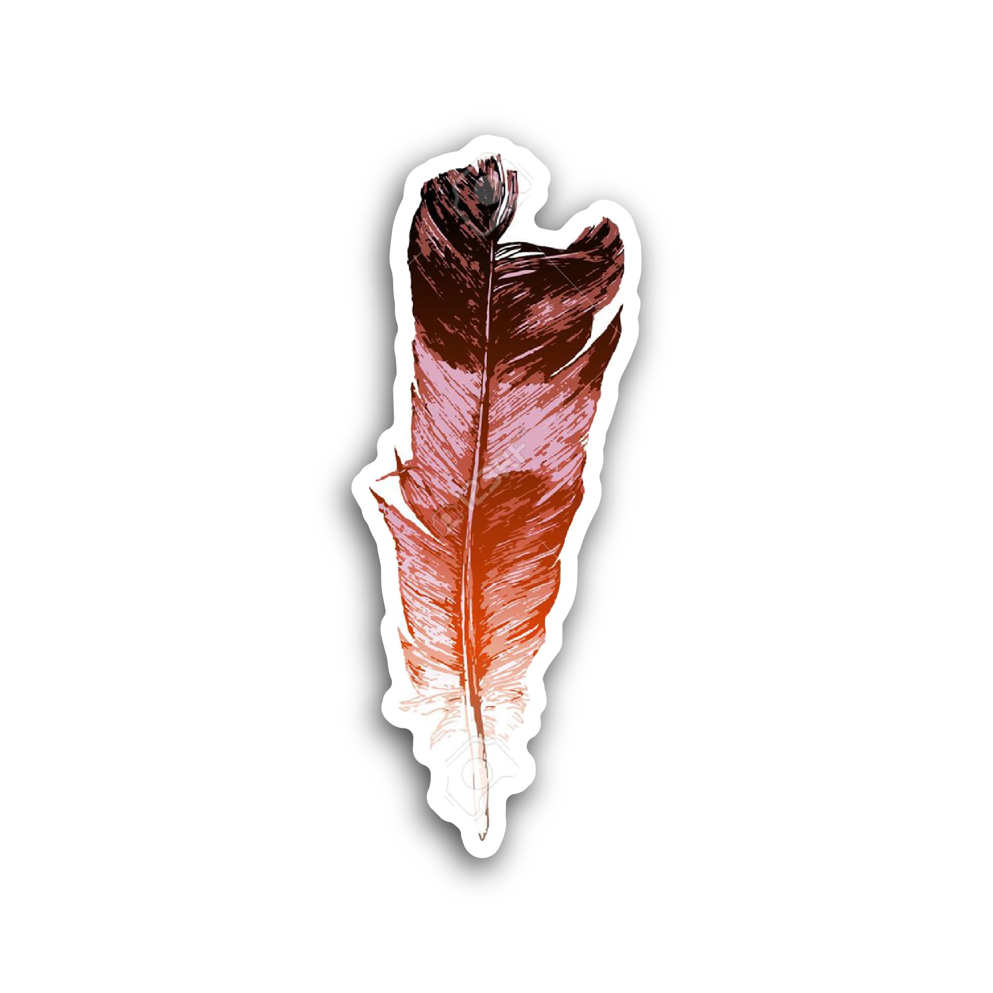 2 (Pieces) 3" and 5" Red Feather Sticker, Waterproof Vinyl Decals for Many Purpose Like Cars, Trucks
