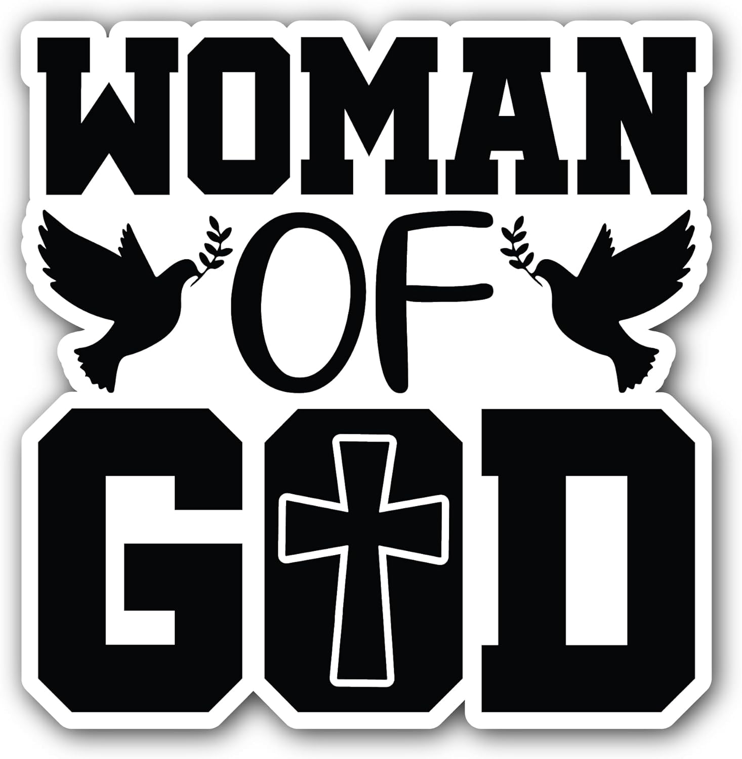 2 (Pieces) 3" and 5" Woman of God Sticker, Waterproof Vinyl Decals for Many Purpose Like Cars, Trucks, Laptops, Phones, Windows and More