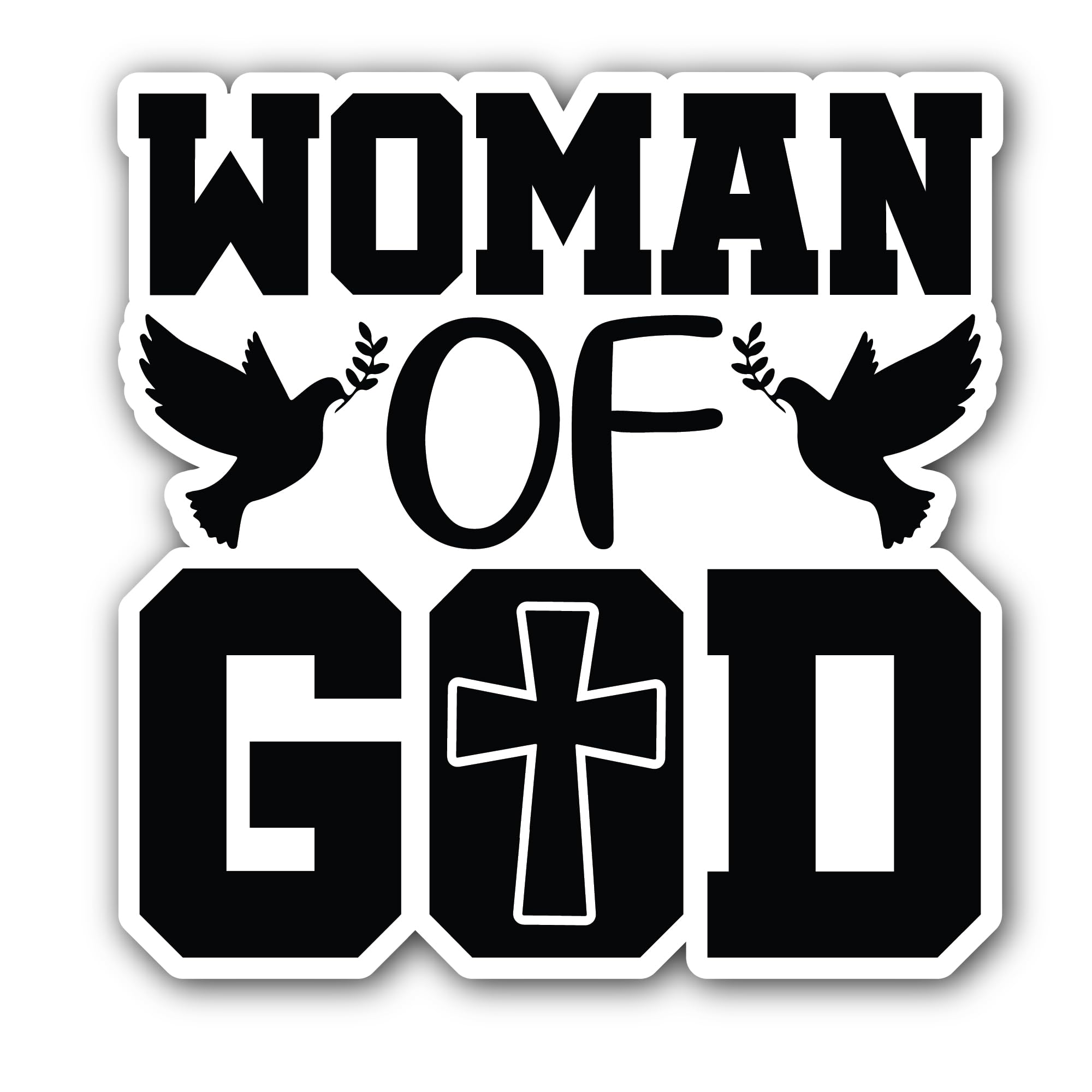 2 (Pieces) 3" and 5" Woman of God Sticker, Waterproof Vinyl Decals for Many Purpose Like Cars, Truck