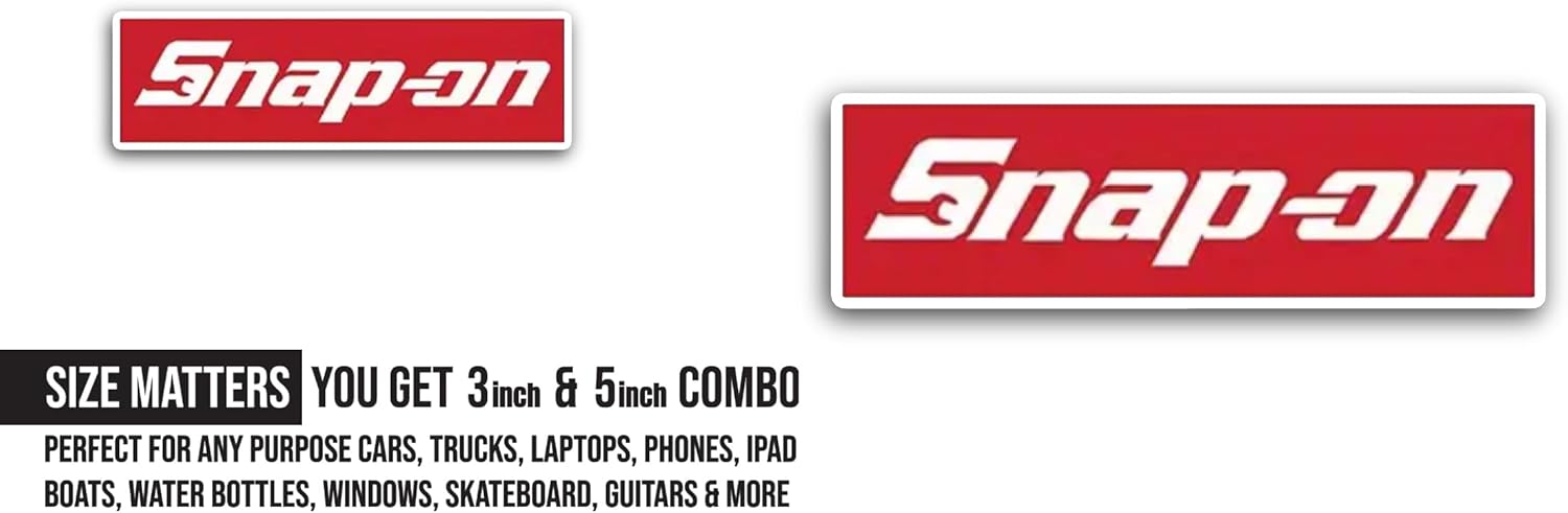 2 (Pieces) 3" and 5" Snap-On Text Sticker, Waterproof Vinyl Decals for Many Purpose Like Cars, Trucks, Laptops, Phones, Windows and More