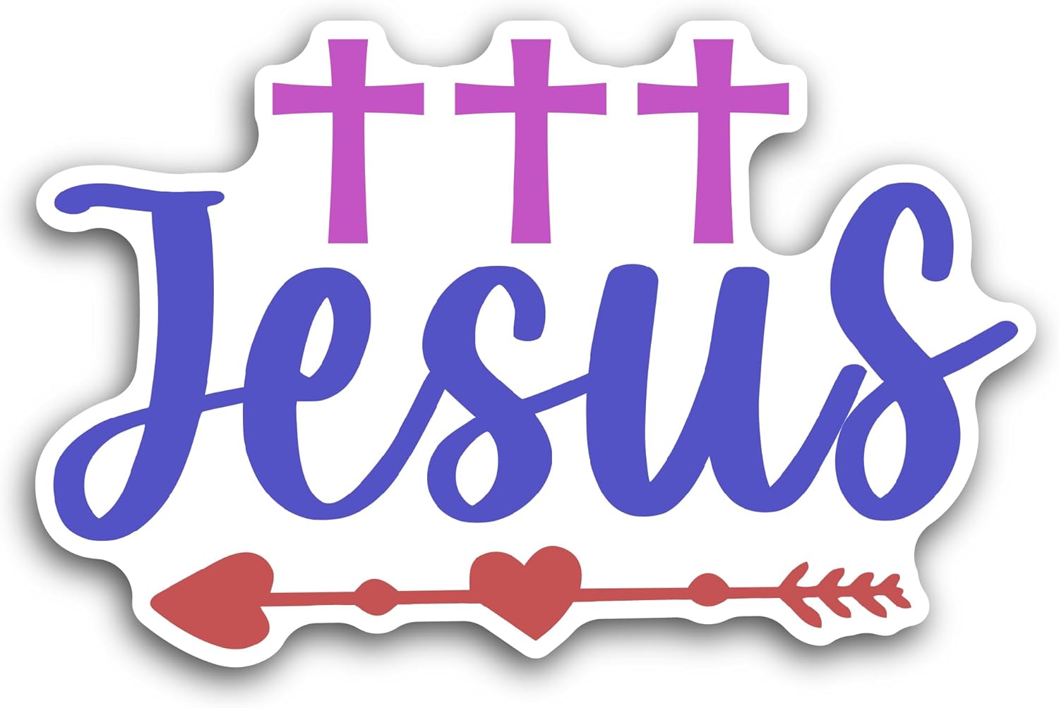 2 (Pieces) 3" and 5" Jesus Sticker, Waterproof Vinyl Decals for Many Purpose Like Cars, Trucks, Laptops, Phones, Windows and More