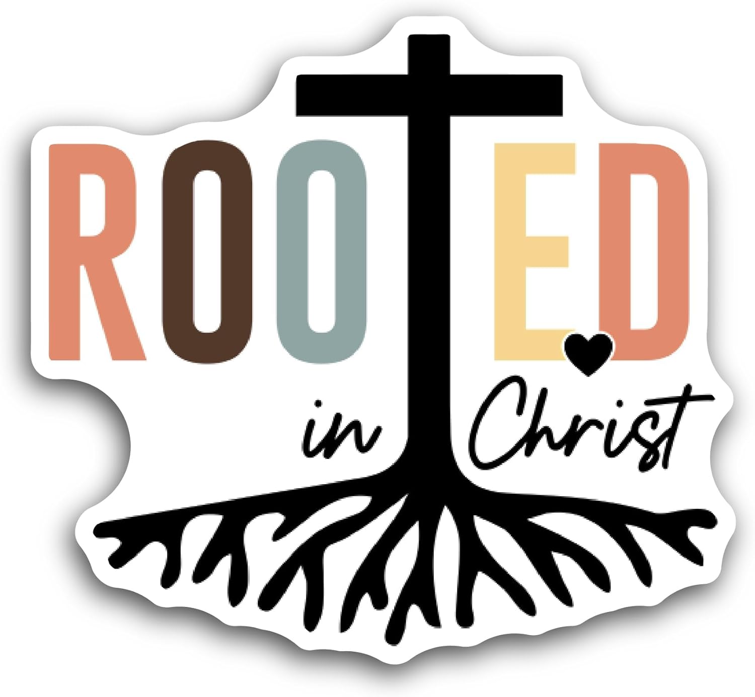 2 (Pieces) 3" and 5" Rooted Sticker, Waterproof Vinyl Decals for Many Purpose Like Cars, Trucks, Laptops, Phones, Windows and More