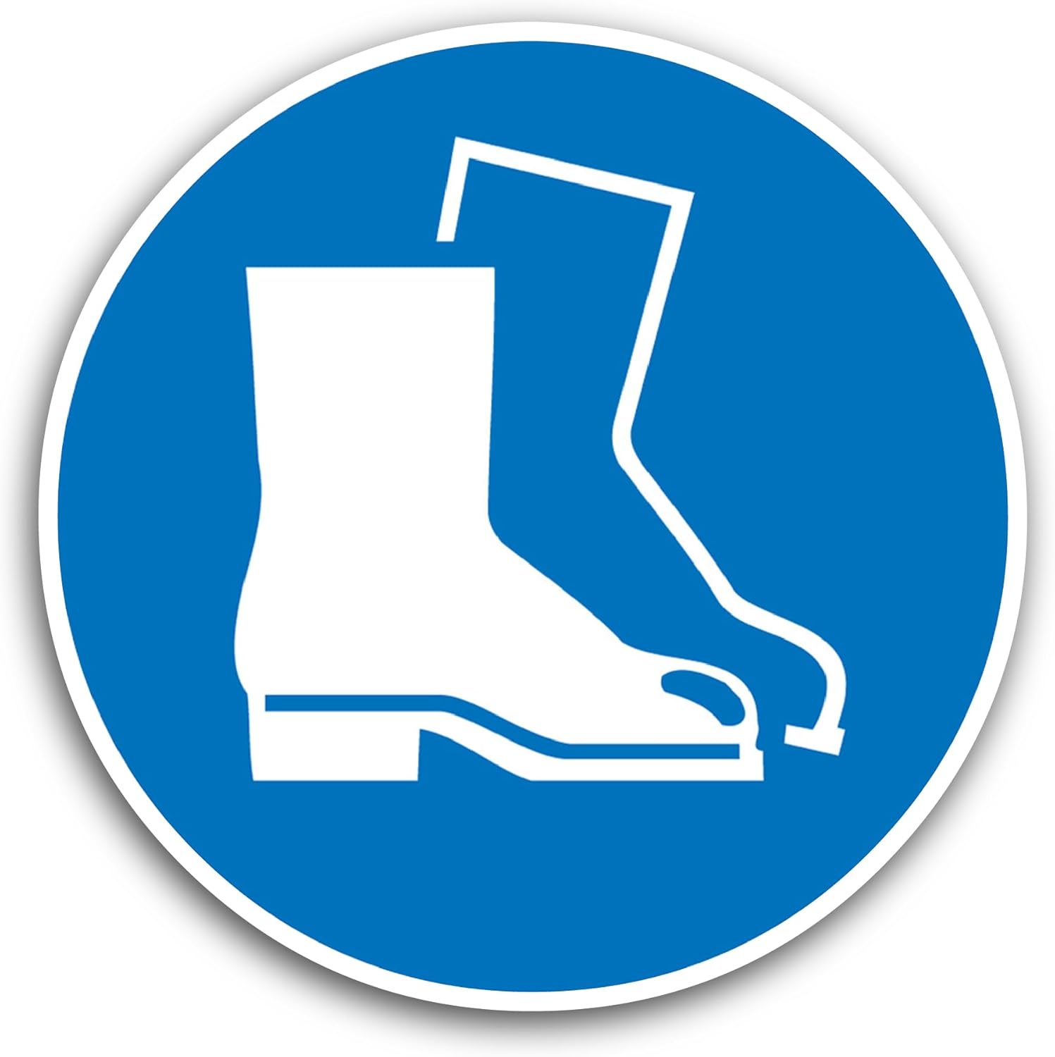 2 (Pieces) 3" and 5" Safety Shoes Sign Sticker, Waterproof Vinyl Decals for Many Purpose Like Cars, Trucks, Laptops, Phones, Windows and More