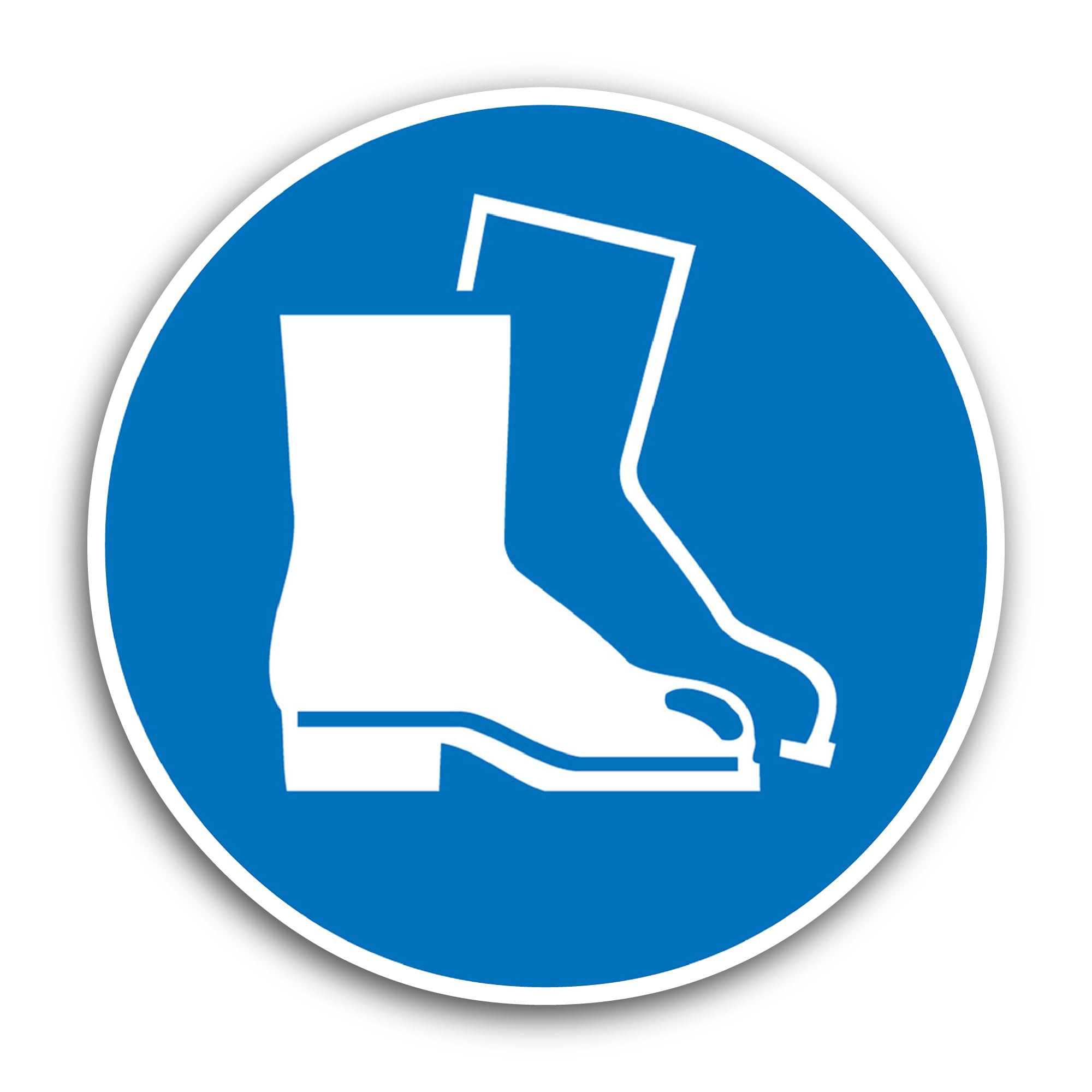 2 (Pieces) 3" and 5" Safety Shoes Sign Sticker, Waterproof Vinyl Decals for Many Purpose Like Cars, 