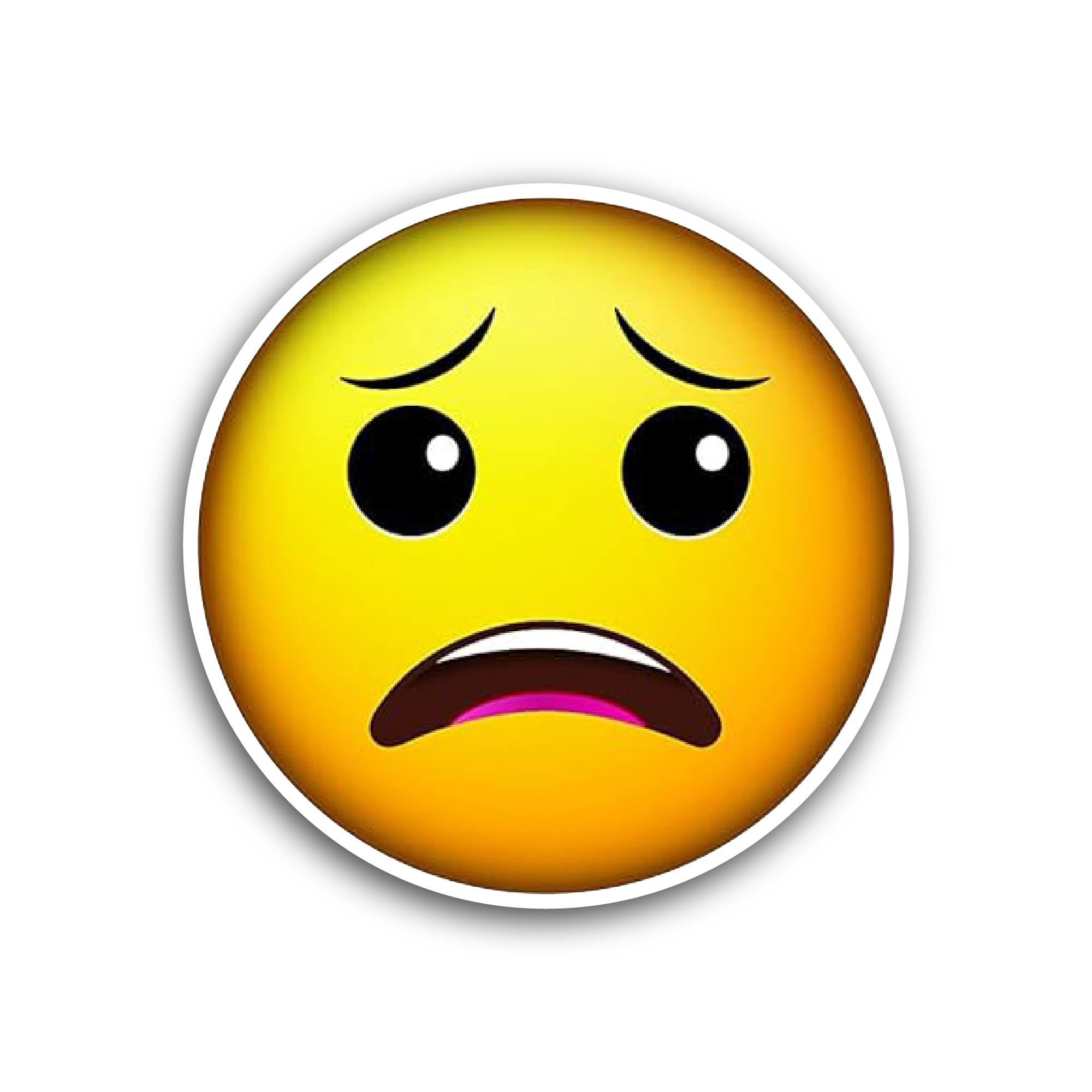 2 (Pieces) 3" and 5" Sad Face Sticker, Waterproof Vinyl Decals for Many Purpose Like Cars, Trucks, L