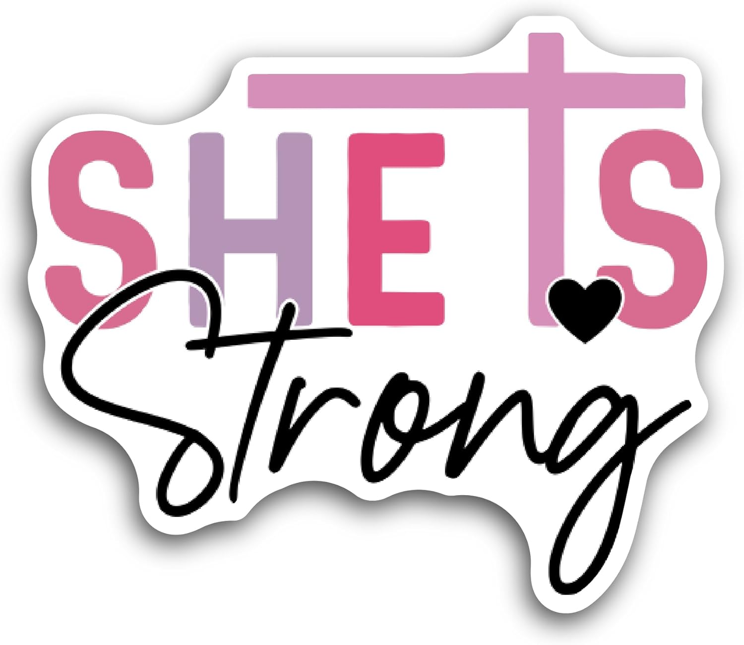 2 (Pieces) 3" and 5" She is Text Sticker, Waterproof Vinyl Decals for Many Purpose Like Cars, Trucks, Laptops, Phones, Windows and More