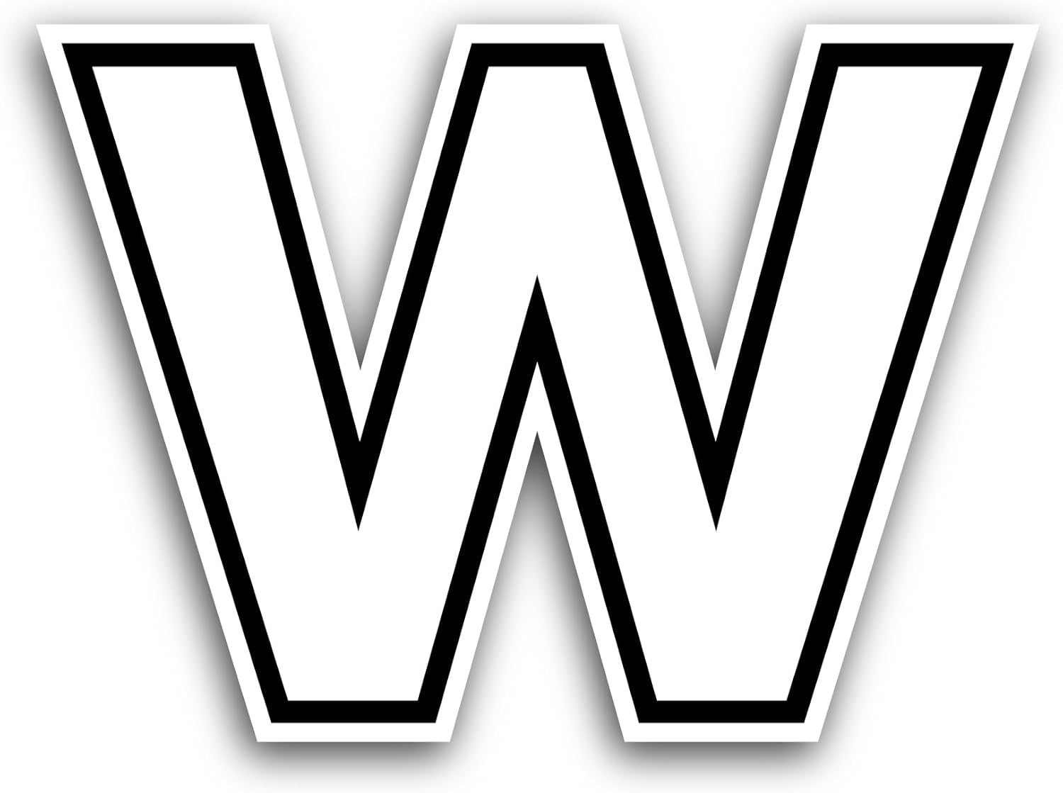 2 (Pieces) 3" and 5" Letter W Sticker, Waterproof Vinyl Decals for Many Purpose Like Cars, Trucks, Laptops, Phones, Windows and More