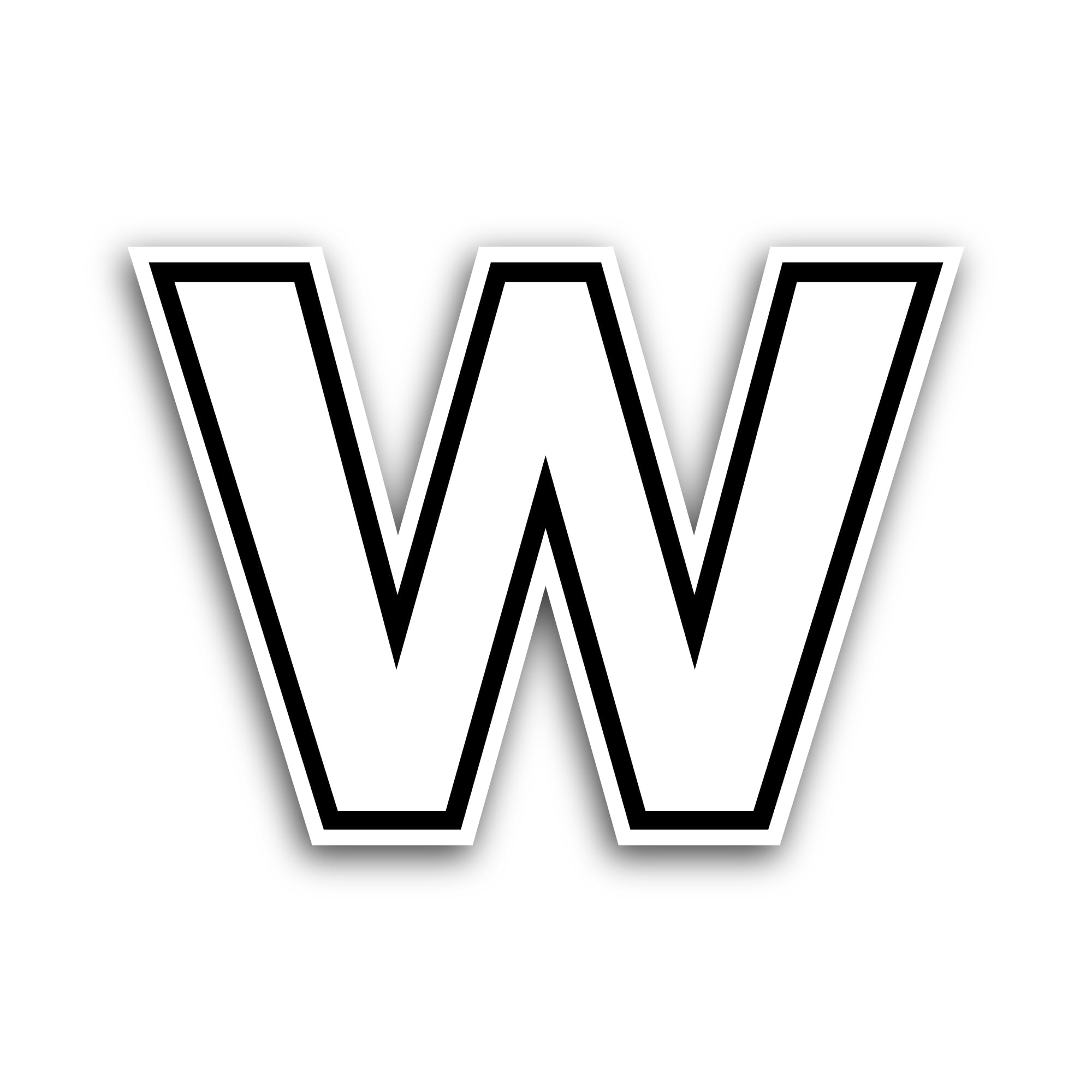 2 (Pieces) 3" and 5" Letter W Sticker, Waterproof Vinyl Decals for Many Purpose Like Cars, Trucks, L