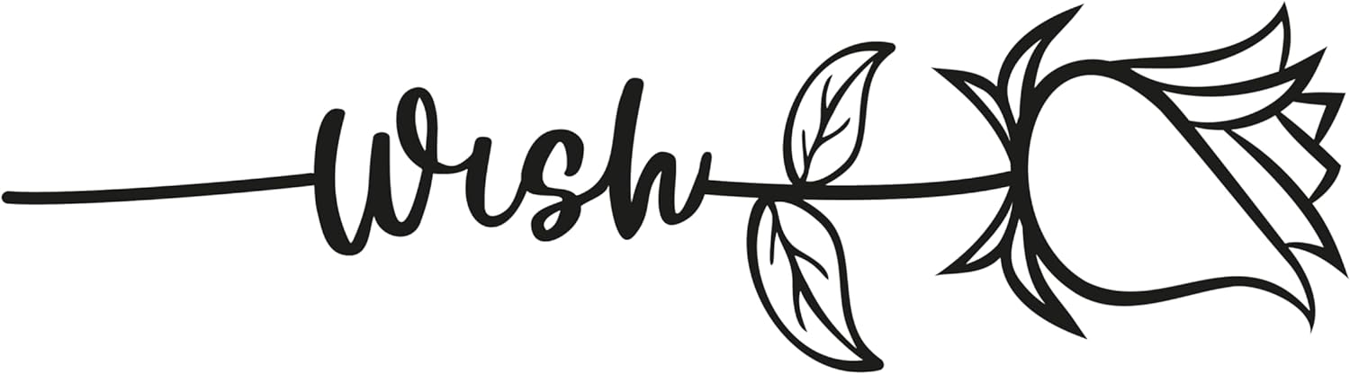 Inspirational Quote Wish Hand Drawn Flower Motivational Sticker Vinyl Decal Motivation Stickers- 5" Vinyl Sticker Waterproof