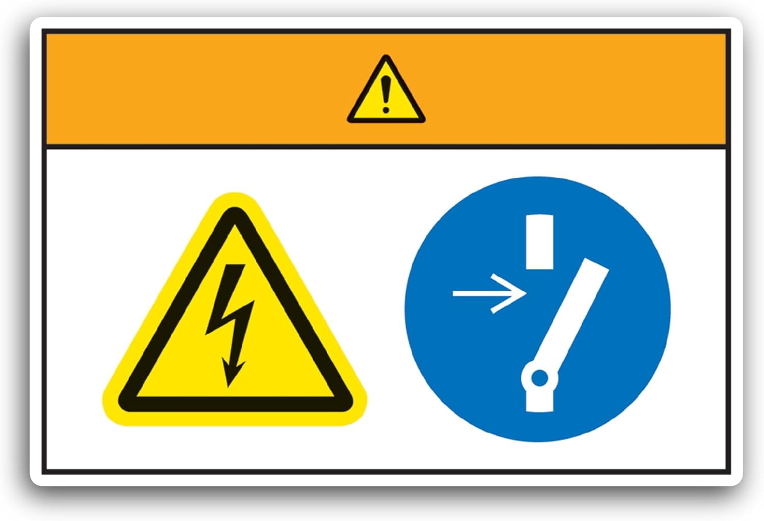 2 (Pieces) 3" and 5" Electrical Warning Lable Sign Sticker, Waterproof Vinyl Decals for Many Purpose Like Cars, Trucks, Laptops, Phones, Windows and More