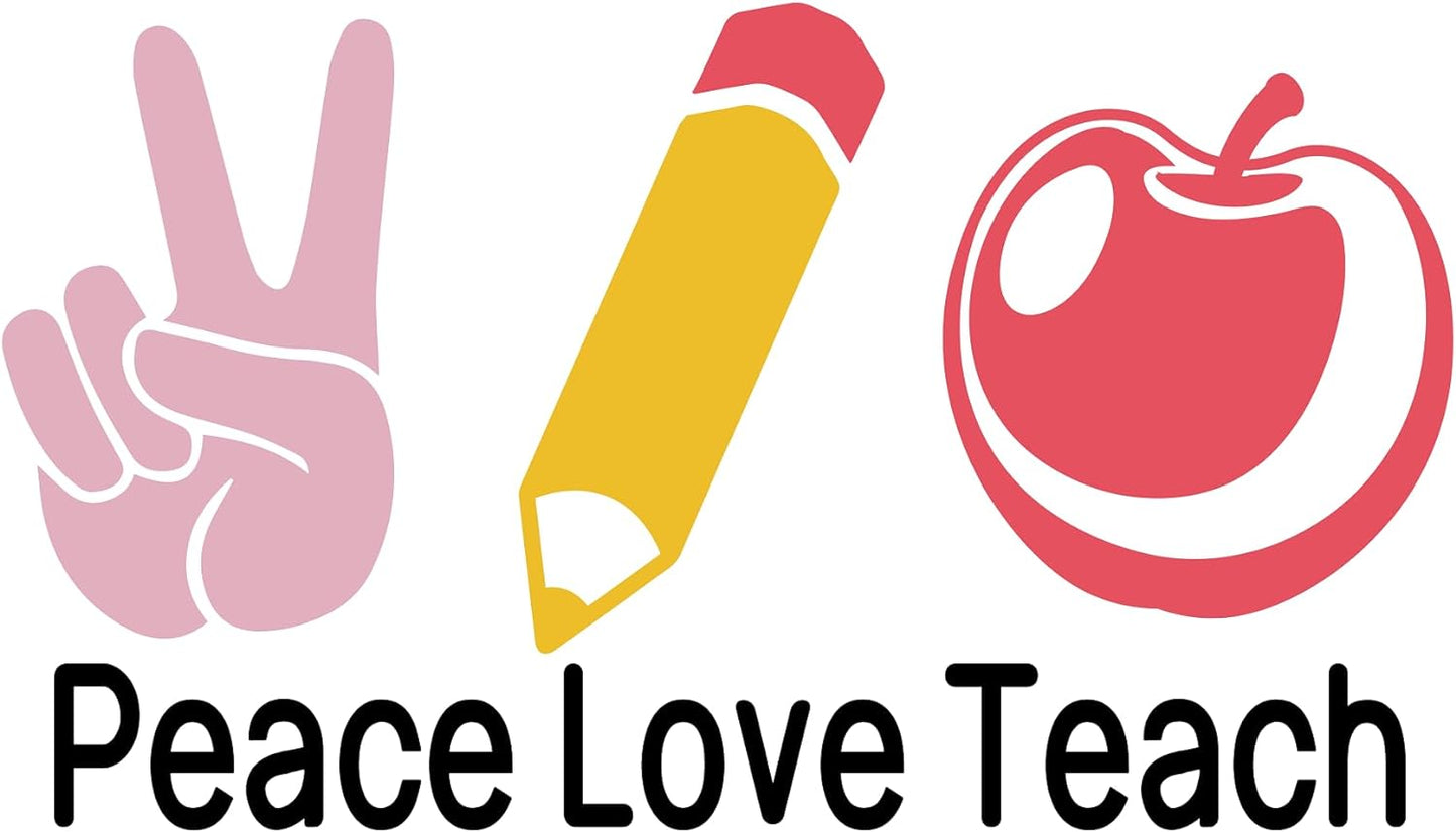 Inspirational Quote "Peace Love Teach" Motivational Sticker Vinyl Decal Motivation Stickers- 5" Vinyl Sticker Waterproof