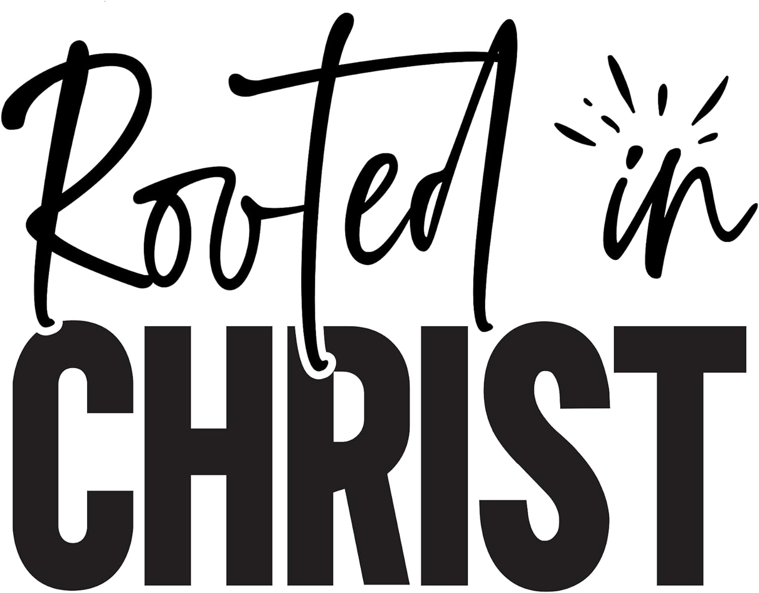 Inspirational Quote "Rooted in Christ" Motivational Sticker Vinyl Decal Motivation Stickers- 5" Vinyl Sticker Waterproof