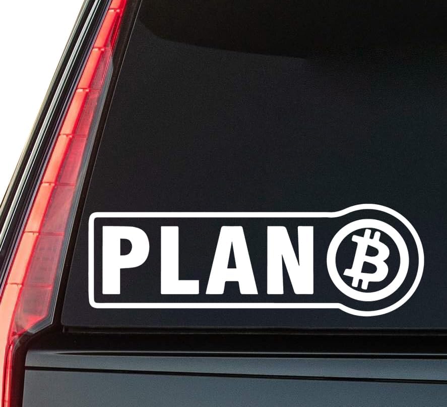 Plan B Window Vinyl Decal Sticker 6" (White), Waterproof Vinyl Decals for Many Purpose Like Cars, Trucks, Laptops, Phones, Windows and More