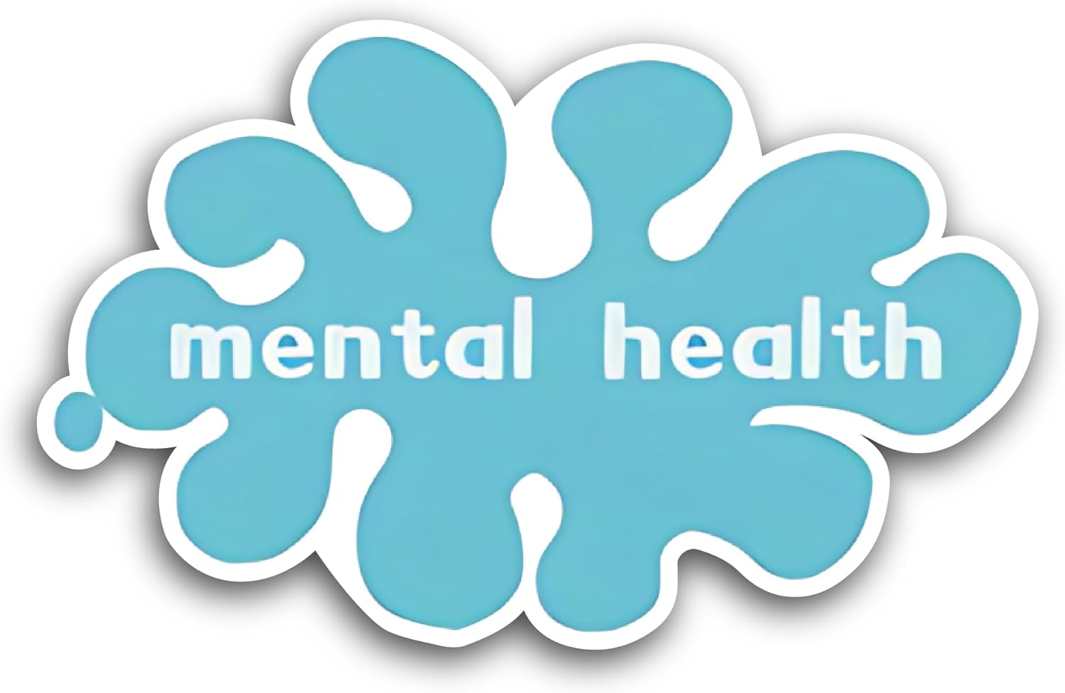 2 (Pieces) 3" and 5" Mental Health Lettering Sticker, Waterproof Vinyl Decals for Many Purpose Like Cars, Trucks, Laptops, Phones, Windows and More