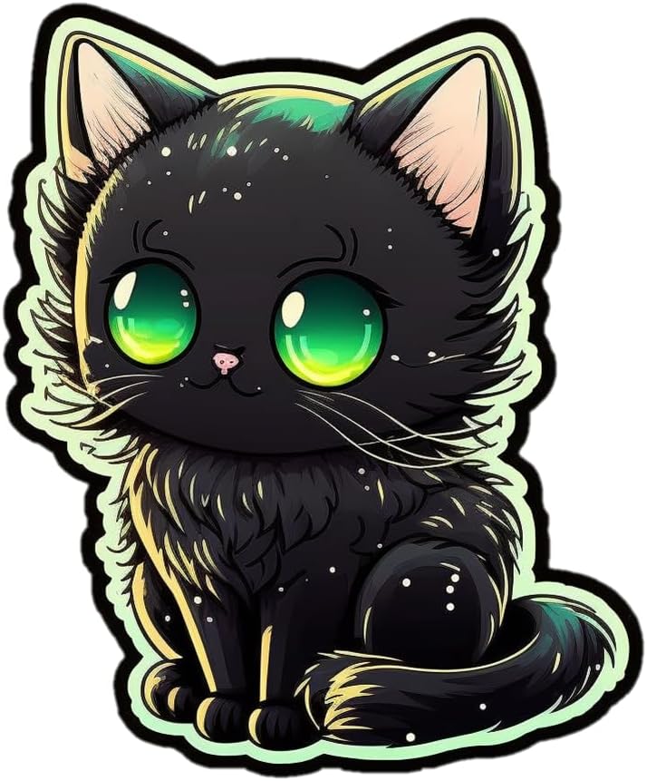 Inspirational Quote "Cute Black Kitten Cat" Motivational Sticker Vinyl Decal Motivation Stickers- 5" Vinyl Sticker Waterproof