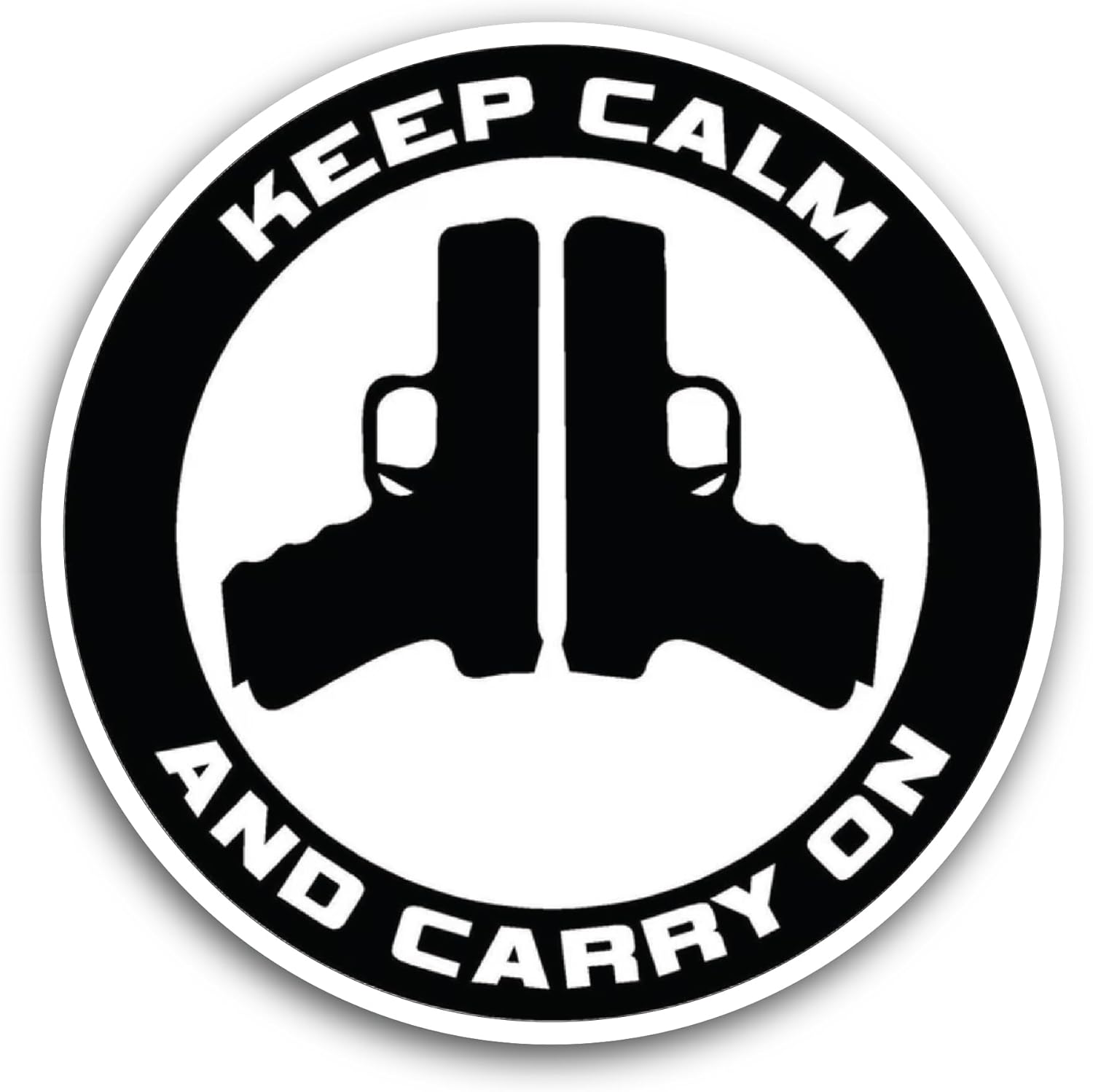 2 (Pieces) 3" and 5" Keep Calm Text Sticker, Waterproof Vinyl Decals for Many Purpose Like Cars, Trucks, Laptops, Phones, Windows and More