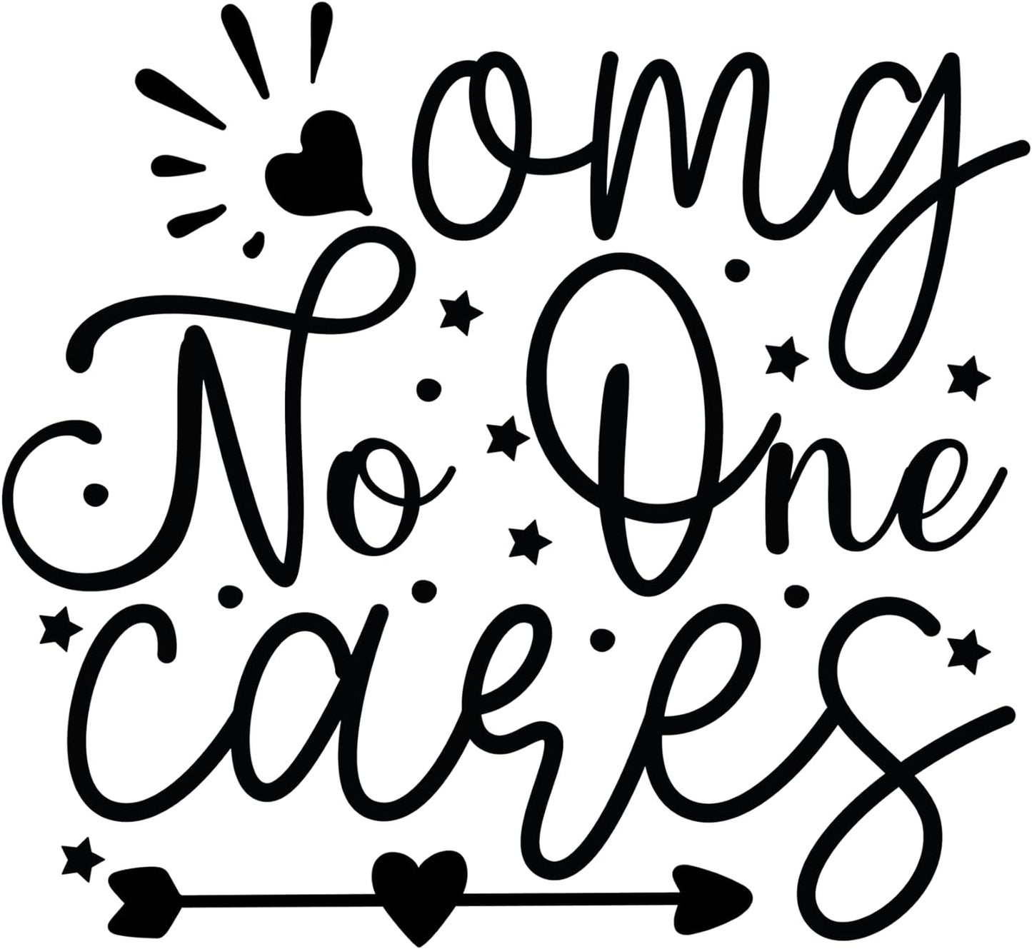 Inspirational Quote "OMG No One Cares" Motivational Sticker Vinyl Decal Motivation Stickers- 5" Vinyl Sticker Waterproof