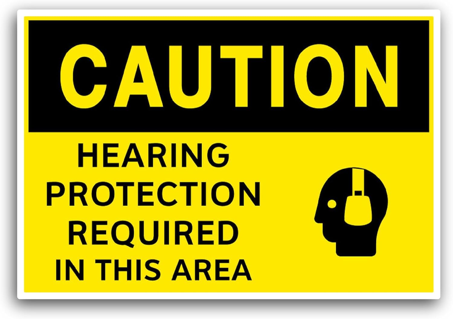 2 (Pieces) 3" and 5" Hearing Protection Sticker, Waterproof Vinyl Decals for Many Purpose Like Cars, Trucks, Laptops, Phones, Windows and More