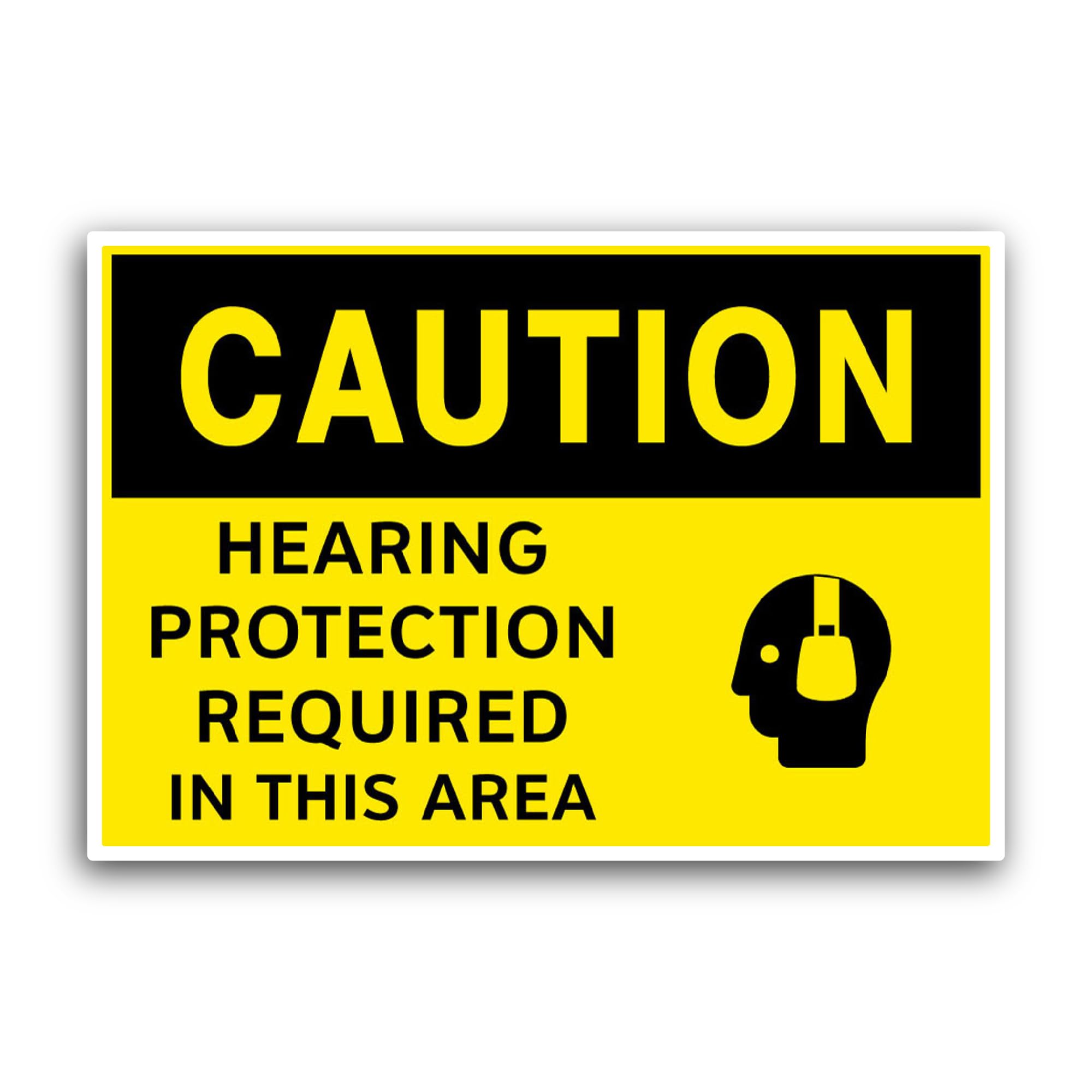 2 (Pieces) 3" and 5" Hearing Protection Sticker, Waterproof Vinyl Decals for Many Purpose Like Cars,