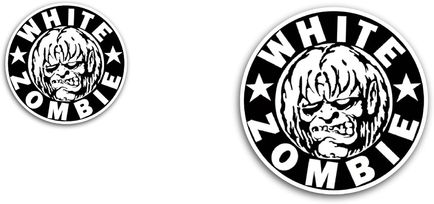 2 (Pieces) 3" and 5" White Zombie Sticker, Waterproof Vinyl Decals for Many Purpose Like Cars, Trucks, Laptops, Phones, Windows and More