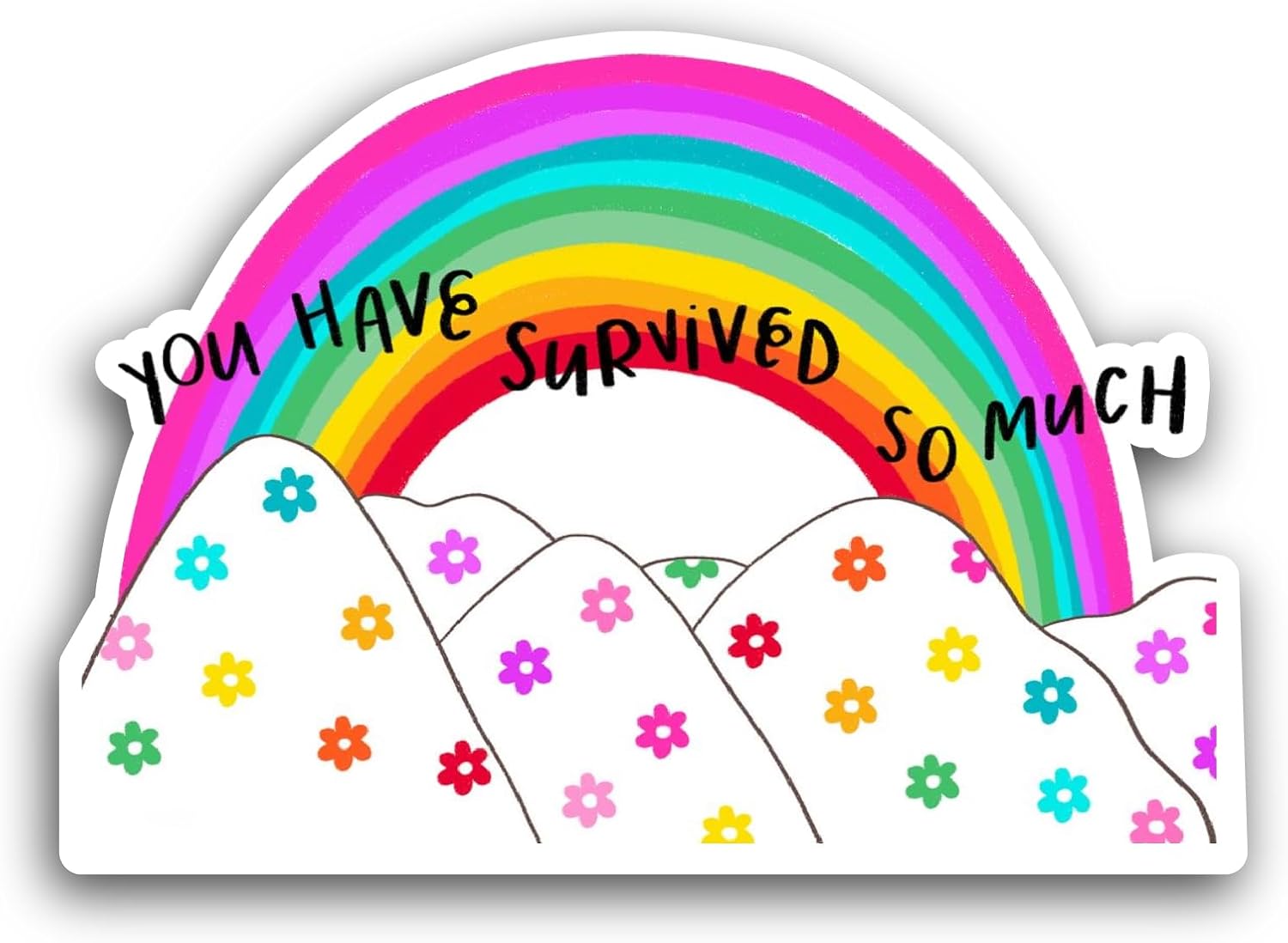 2 (Pieces) 3" and 5" Rainbow Sticker, Waterproof Vinyl Decals for Many Purpose Like Cars, Trucks, Laptops, Phones, Windows and More