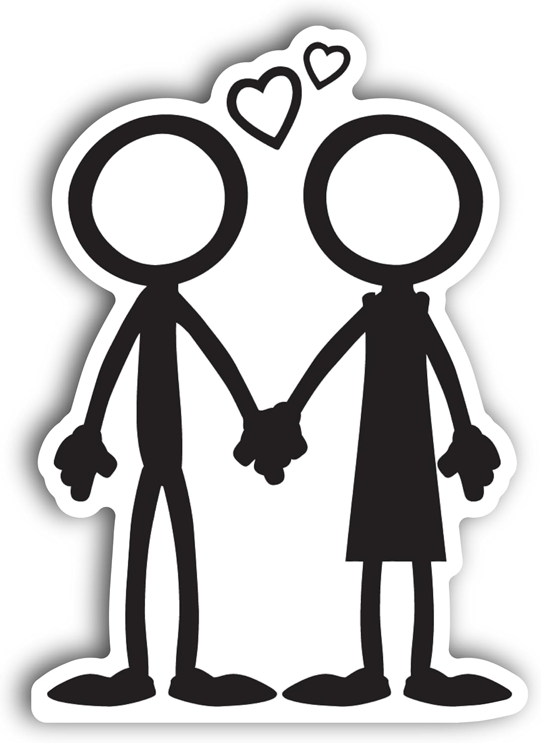 2 (Pieces) 3" and 5" Couple Romancing Decal Sticker, Waterproof Vinyl Decals for Many Purpose Like Cars, Trucks, Laptops, Phones, Windows and More