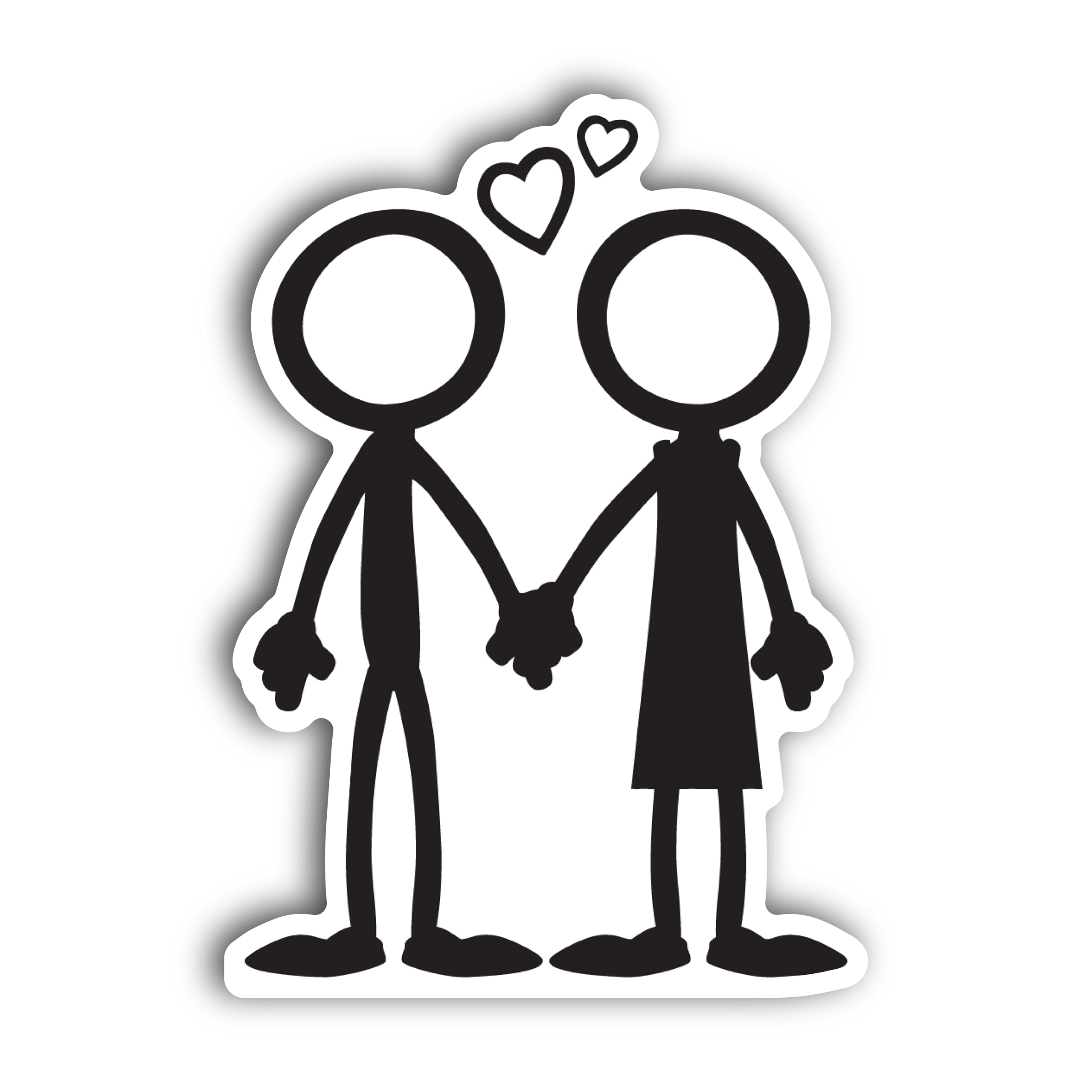 2 (Pieces) 3" and 5" Couple Romancing Decal Sticker, Waterproof Vinyl Decals for Many Purpose Like C