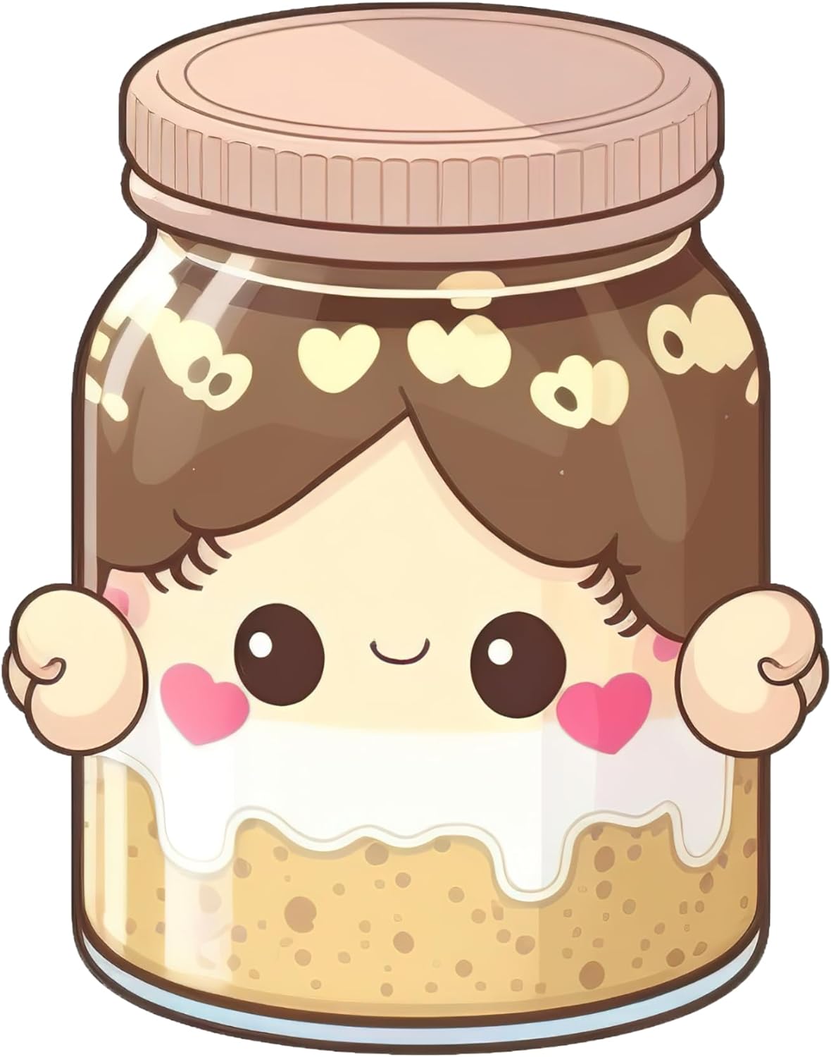 Inspirational Quote Happy Face Pudding jar Motivational Sticker Vinyl Decal Motivation Stickers- 5" Vinyl Sticker Waterproof
