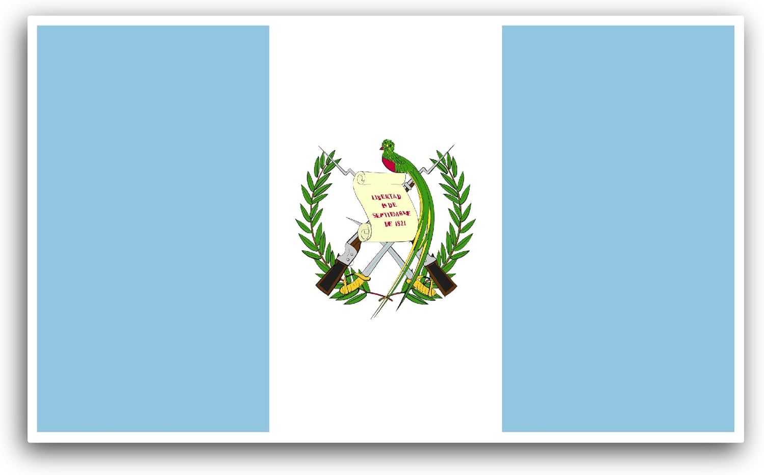 2 (Pieces) 3" and 5" Guatemala Flag Sticker, Waterproof Vinyl Decals for Many Purpose Like Cars, Trucks, Laptops, Phones, Windows and More