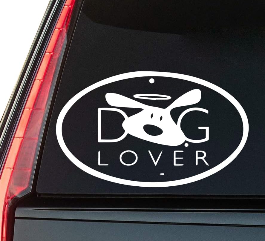 Dog Lover Window Vinyl Decal Sticker 6" (White), Waterproof Vinyl Decals for Many Purpose Like Cars, Trucks, Laptops, Phones, Windows and More